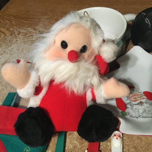 CHRISTMAS SANTA CLAUS LOT PLUSH WIND UP TOYS CHIMNEY FINGER PUPPET MINI FIGURE - Picture 7 of 10